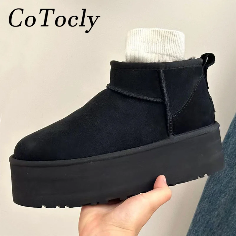 Thick Sole Snow Boots Woman Cow Suede Weave Neckline Flat Platform Shoes Round Toe Short Plush Warm Winter Short Boots Women
Thick Sole Snow Boots Woman Cow Suede Weave Neckline Flat Platform Shoes Round Toe Short Plush Warm Winter Short Boots Women
