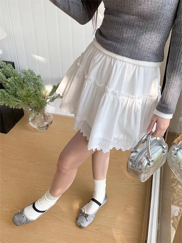 New Lace Hem Ruffle White Sweet Mini Skirts Summer A-line High Waist Short Faldas Woman Casual Sweet Cute Preppy Style Y2k Skirt
New Lace Hem Ruffle White Sweet Mini Skirts Summer A-line High Waist Short Faldas Woman Casual Sweet Cute Preppy Style Y2k Skirt