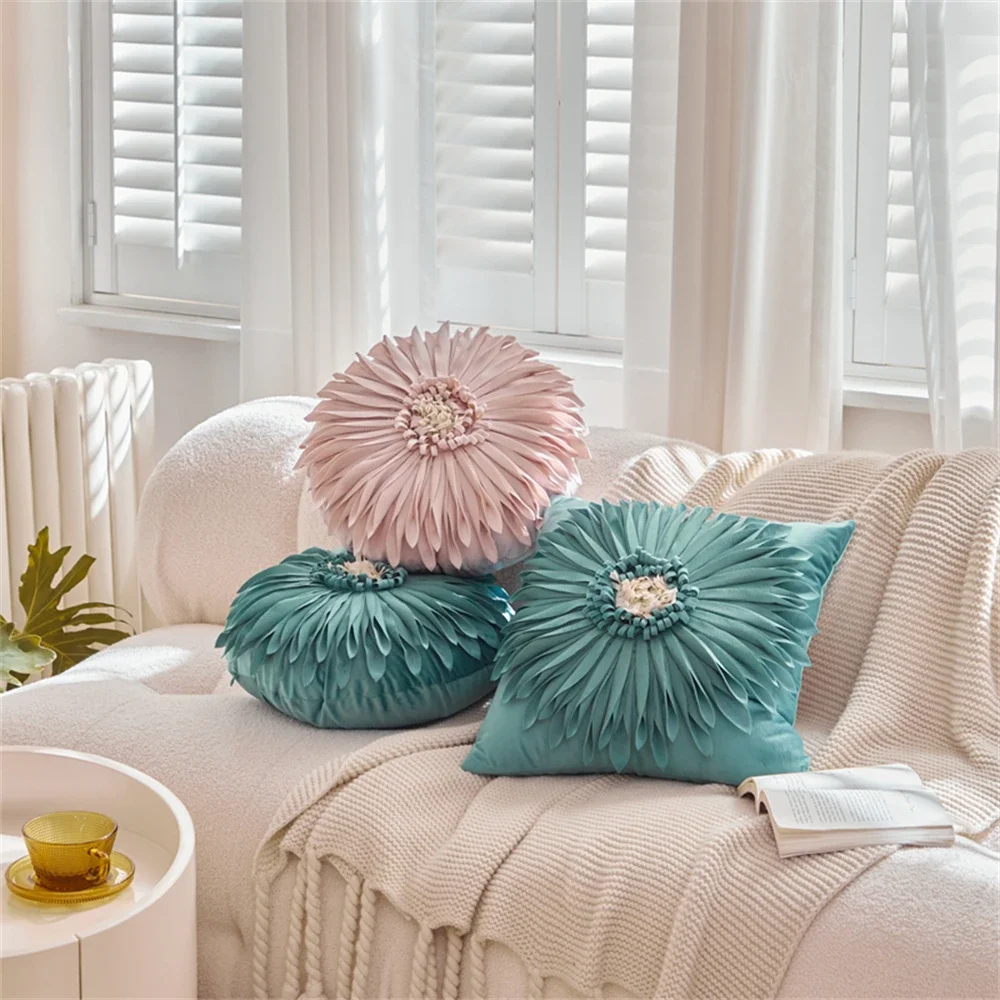 

New Sunflower Throw Pillow Home Decorative Pillowcase Living Room Sofa Cushion Office Chair Waist Rest Pillows With Pillow Core