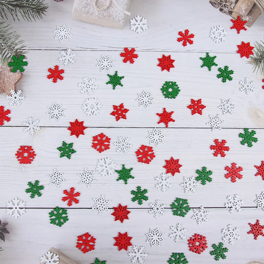 

Wooden Snowflakes Christmas Tags Snowflake Cutouts For Crafts Mixed With Red White Green Snowflake Wood Christmas Chips