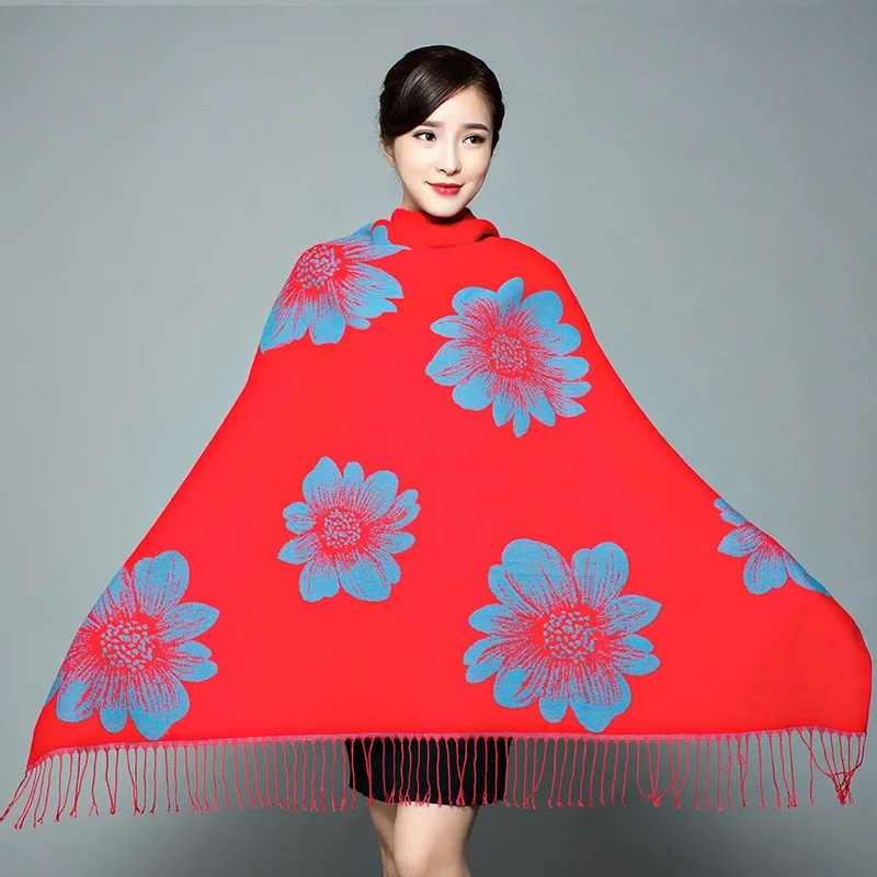 Fashionable Floral Print Coat Women's Soft Knitting Cape Shawl Autumn and Winter Casual Loose Female Korean Tops Cloak T213
Fashionable Floral Print Coat Women's Soft Knitting Cape Shawl Autumn and Winter Casual Loose Female Korean Tops Cloak T213
