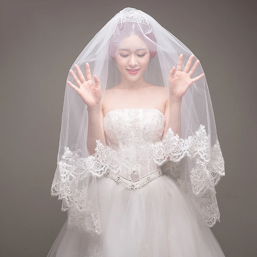 New Arrival White Two Layers Bride Wedding accessoires de mariage Lace Edge Bridal Veils Velos de novia Mariage velos novia 2023
New Arrival White Two Layers Bride Wedding accessoires de mariage Lace Edge Bridal Veils Velos de novia Mariage velos novia 2023