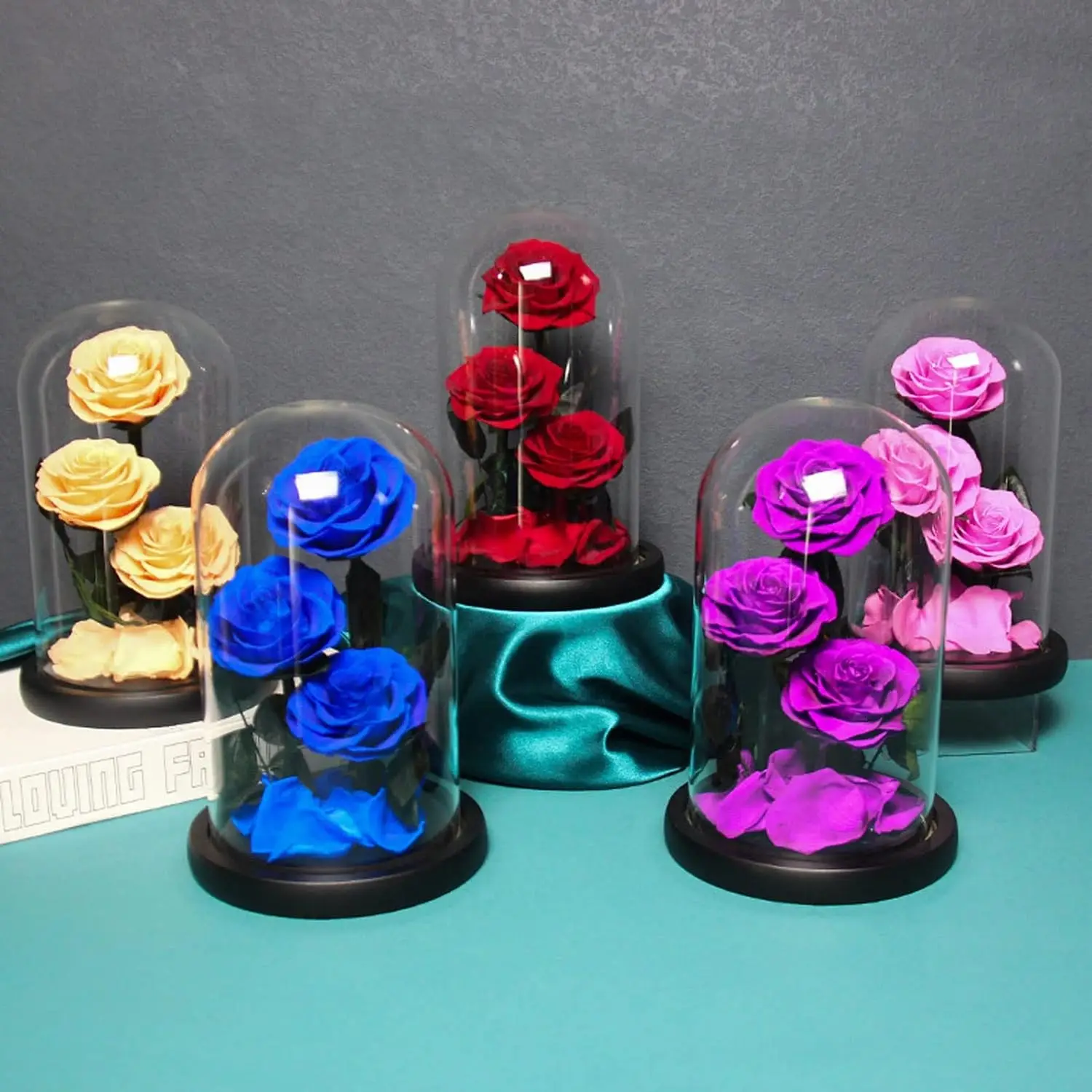 

Preserved Roses Handmade Natural Eternal Rose Immortal Flower in Glass Dome For Valentine's Day and Mother's Day Birthday Gifts