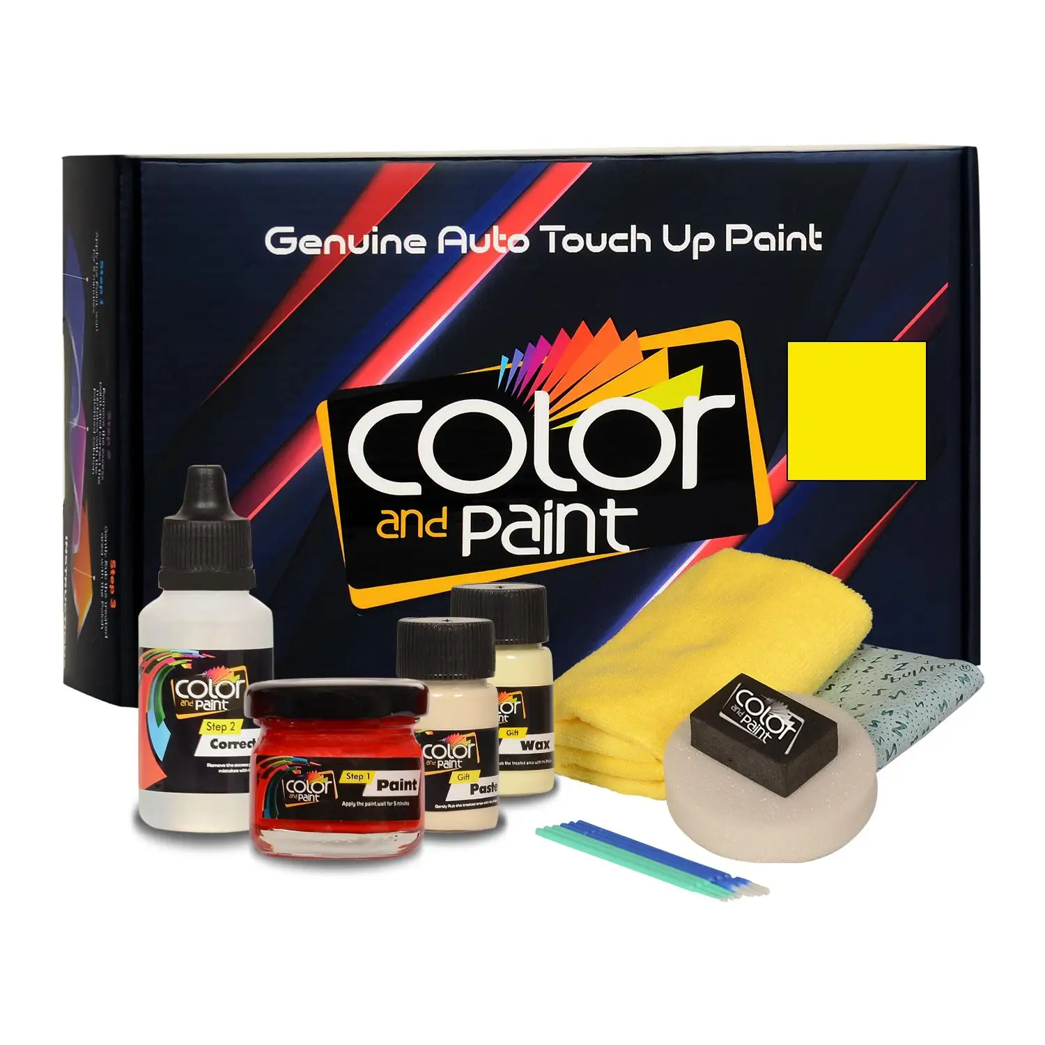 

Color and Paint compatible with American Motors Automotive Touch Up Paint - ARENA YELLOW - 56 W71 - Basic Care