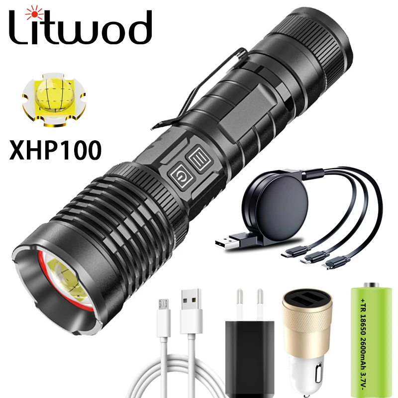 USB Torch Flashlight 18650 Super Bright For Camping Nitecore Lanterna 500000 Lumens XHP100 High Quality LED Lamp For Hiking
USB Torch Flashlight 18650 Super Bright For Camping Nitecore Lanterna 500000 Lumens XHP100 High Quality LED Lamp For Hiking