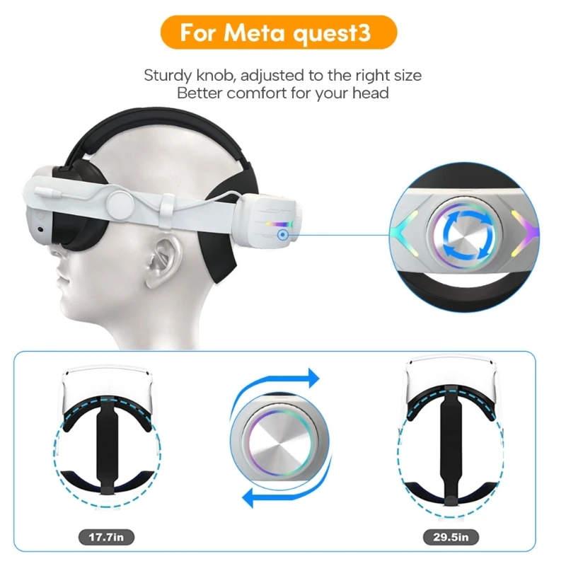 

Headstrap Adjustable for Quest3 Virtual Reality Game with Headphones Head Strap Dropship