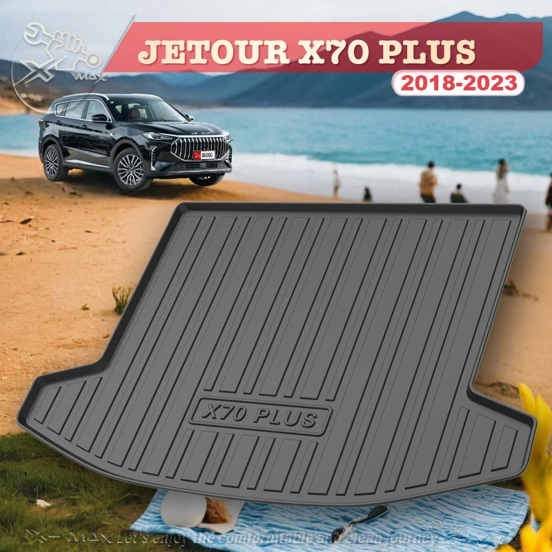 

For Chery JETOUR X70 PLUS 2018-2023 TPE Custom Fit Car Trunk Mat All Season Black Cargo Mat 3D Shaped Laser Measured