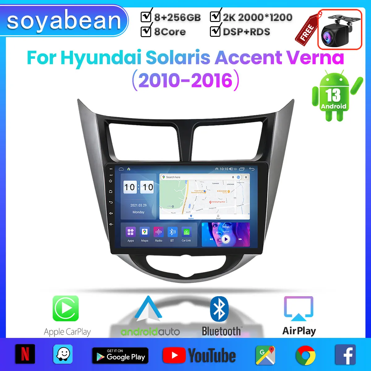 Android 13 Car Radio for Hyundai Solaris Accent Verna 2010-2016, 9inch 2K Multimedia Player with 4G Car Carplay & 2Din GPS
Android 13 Car Radio for Hyundai Solaris Accent Verna 2010-2016, 9inch 2K Multimedia Player with 4G Car Carplay & 2Din GPS