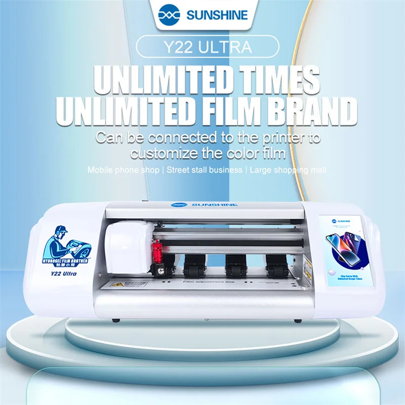 

SUNSHINE Y22 Ultra Unlimited Film Cutting Machine Mobile Phone LCD Screen Protector Cutter Hydrogel Sheet Plotter