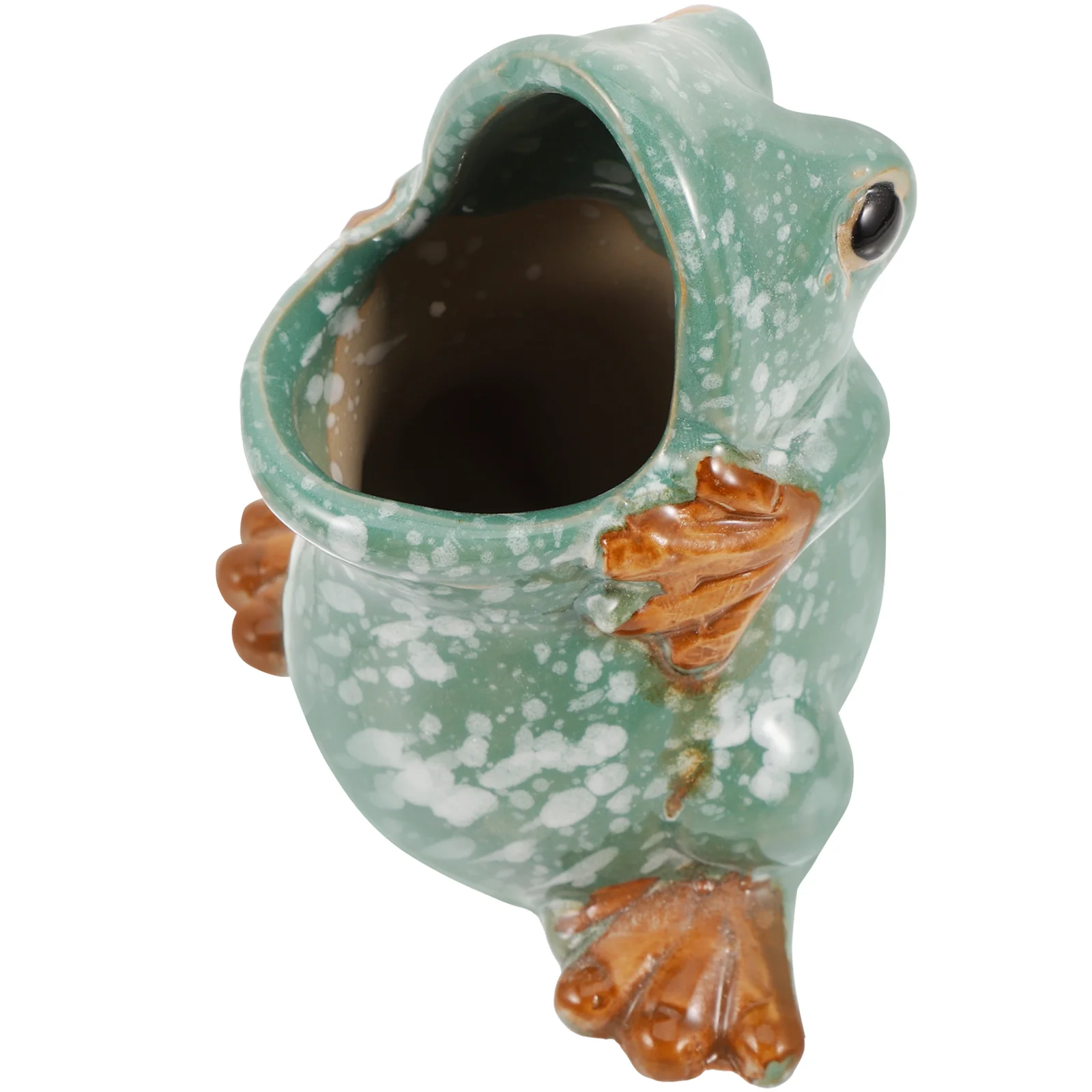 

Frog Flowerpot Pots for Indoor Plants Ceramic Small Balcony Railing Bowl Planter Outdoor