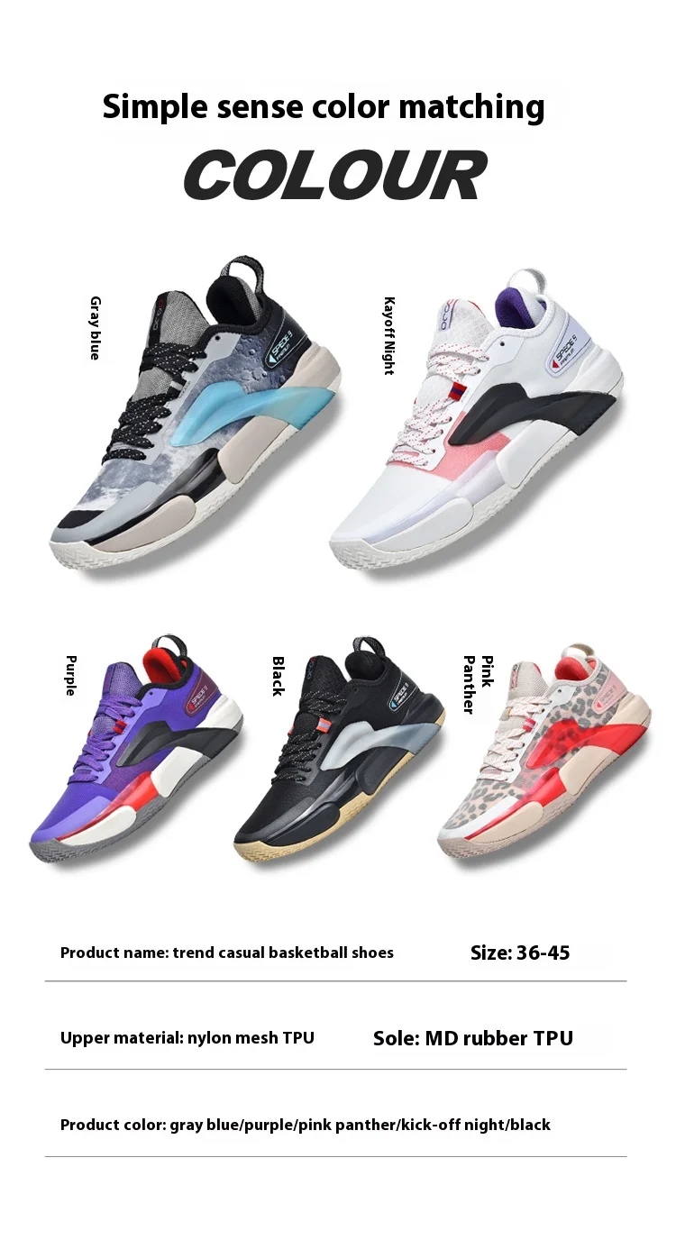 Tênis de basquete casual masculino e feminino, tênis de combate almofadado baixo, com tendência além das fronteiras, tamanho grande, novo, verão Tênis de basquete casual masculino e feminino, tênis de combate almofadado baixo, com tendência além das fronteiras, tamanho grande, novo, verão