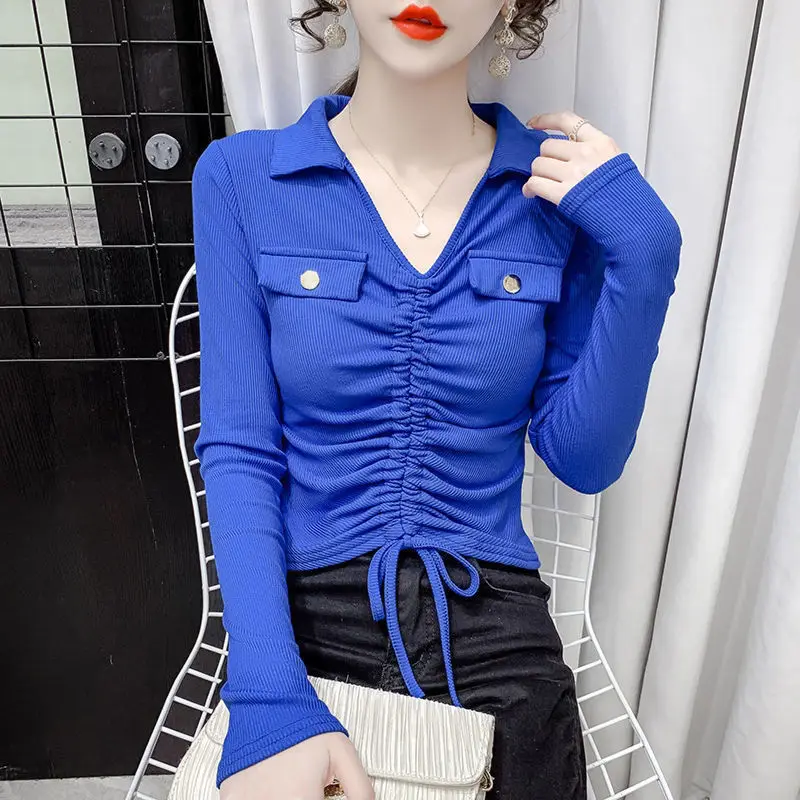 solid color casual T-shirt women long sleeves v neck cropped tops sexy simple style party club
solid color casual T-shirt women long sleeves v neck cropped tops sexy simple style party club
