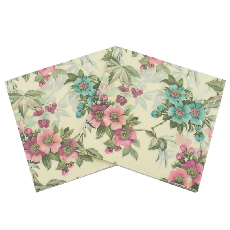 

Одноразовые бумажные салфетки с розовыми цветами, 100 листов