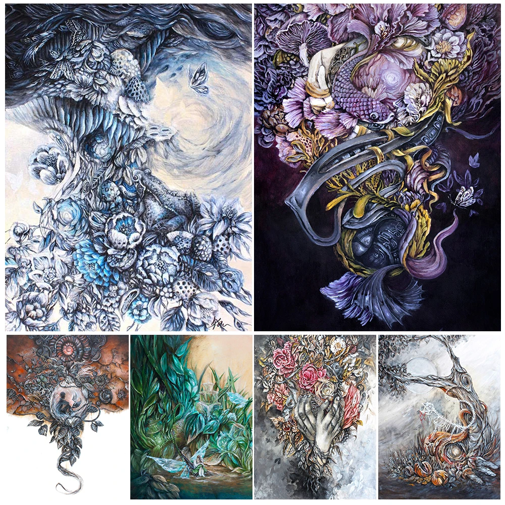 Whimsical Sea Life And Purple Flowers Steampunk Wall Art Canvas Painting Forlorn Fairy In The Forest Fantasy Art Poster Pritn
Whimsical Sea Life And Purple Flowers Steampunk Wall Art Canvas Painting Forlorn Fairy In The Forest Fantasy Art Poster Pritn