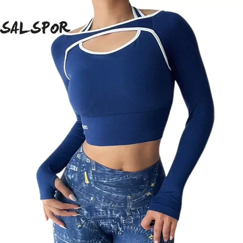 SALSPOR Irregular Collar Yoga Shirt Sexy Fake Two Pieces Sport Tops With Chest Pad Long Sleeve Panel Patchwork Training Blouse
SALSPOR Irregular Collar Yoga Shirt Sexy Fake Two Pieces Sport Tops With Chest Pad Long Sleeve Panel Patchwork Training Blouse