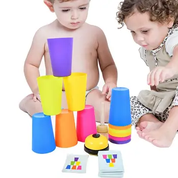 어린이 및 성인용 컵 쌓기 세트, 빠른 스택 컵 쌓기 게임, 12 단 속도 장난감 세트