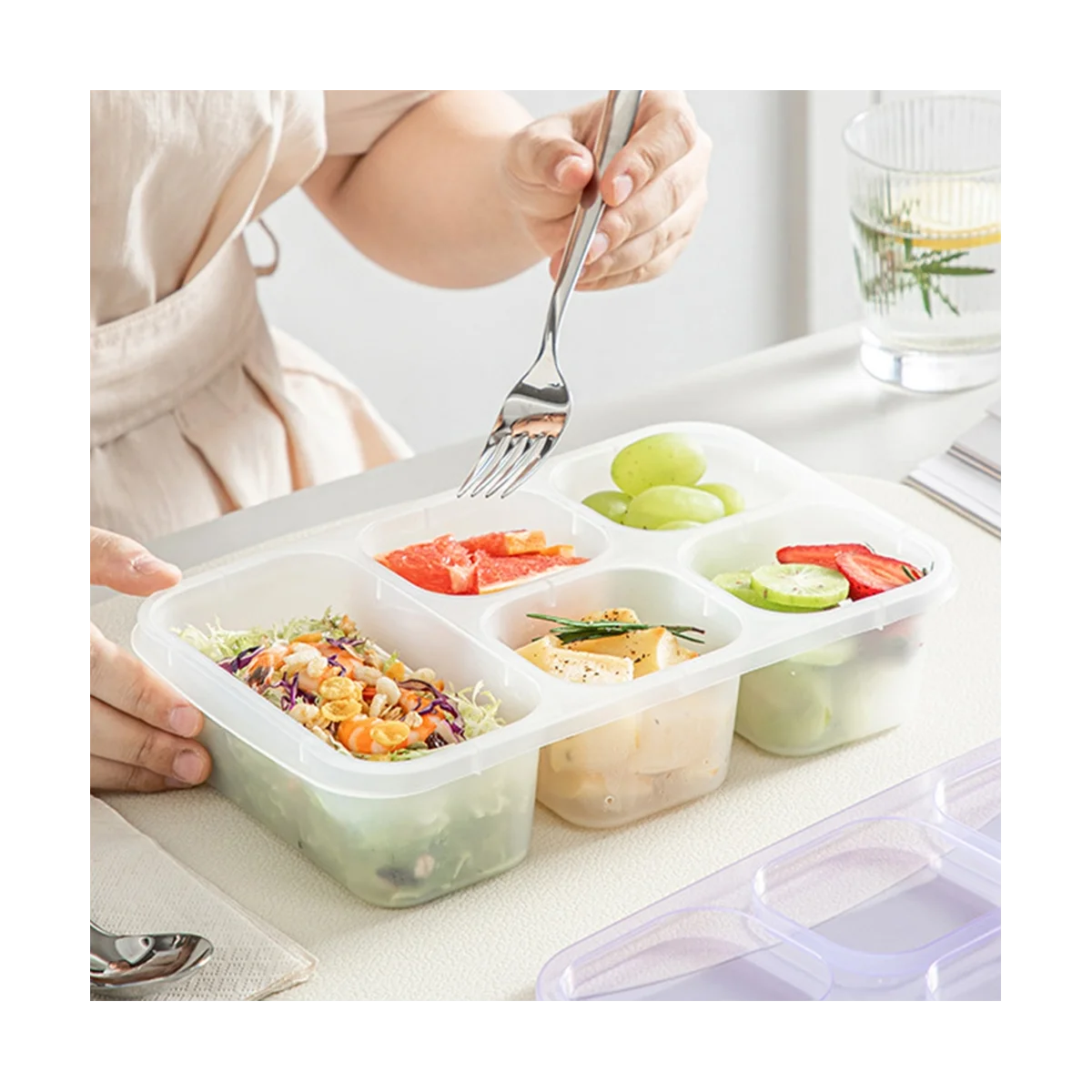 Bento Box Ланч-бокс для взрослых 4 шт., контейнер для подготовки еды с 5 отделениями, многоразовый контейнер для хранения еды с прозрачной крышкой B
Bento Box Ланч-бокс для взрослых 4 шт., контейнер для подготовки еды с 5 отделениями, многоразовый контейнер для хранения еды с прозрачной крышкой B