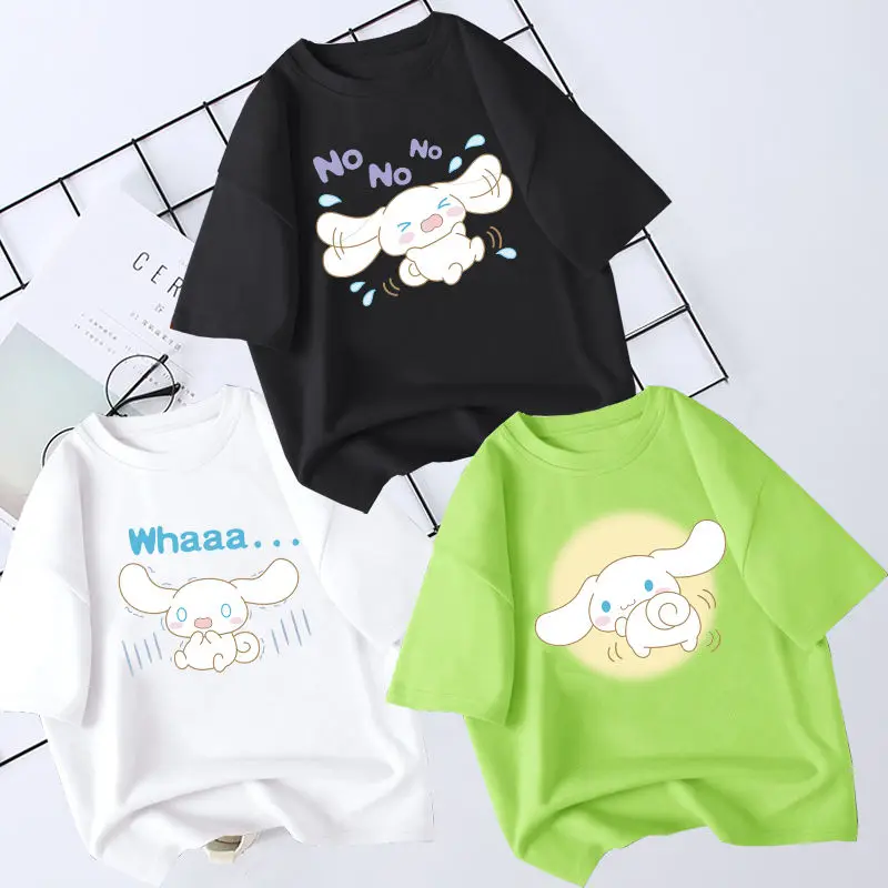 Sanrio anime cartoon cute big-eared dog cinnamon roll girl summer short-sleeved cotton student boys and girls T-shirt clothes
Sanrio anime cartoon cute big-eared dog cinnamon roll girl summer short-sleeved cotton student boys and girls T-shirt clothes