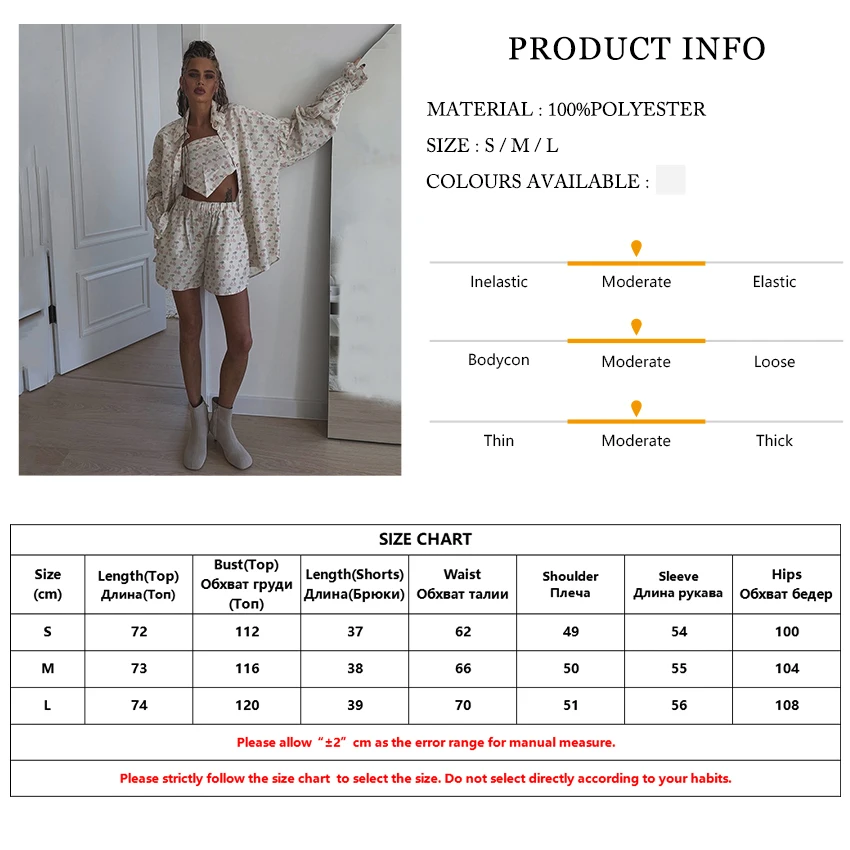 Marthaqiqi Printing Female Pajama Suit Long Sleeve Robe Turn-Down Collar Sleepwear Tank Top Nightwear Shorts Nightie 3 Piece Set 31 S03f04d8f823b426ea68b360c37241449i