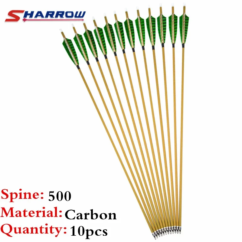 10Pcs 30" Archery Carbon Arrow Spine 500 Pure Carbon Arrows Replaceable Broadheads Tips For Outdoor Hunting Shooting Accessories
10Pcs 30" Archery Carbon Arrow Spine 500 Pure Carbon Arrows Replaceable Broadheads Tips For Outdoor Hunting Shooting Accessories