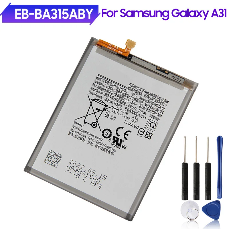 100% Оригинальный аккумулятор EB-BA315ABY для Samsung Galaxy A32 A31 2020 версия замена аккумулятор телефона Аутентичные батареи 5000 мАч
100% Оригинальный аккумулятор EB-BA315ABY для Samsung Galaxy A32 A31 2020 версия замена аккумулятор телефона Аутентичные батареи 5000 мАч
