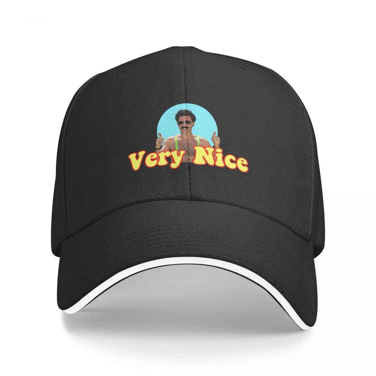 

Borat Very Nice, digital artwork Baseball Cap cute Rugby fishing hat Men's Luxury Women's