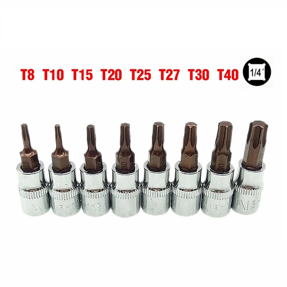 8Pcs 1/4inch Screwdriver Bit Hex Shank Dia 6.35mm T8 T10 T15 T20 T25 T27 T30 T40 For Electrician Mechanic Repair Work Hand Tools
8Pcs 1/4inch Screwdriver Bit Hex Shank Dia 6.35mm T8 T10 T15 T20 T25 T27 T30 T40 For Electrician Mechanic Repair Work Hand Tools