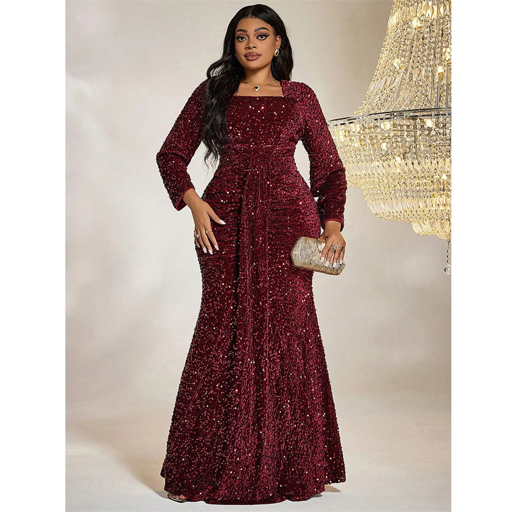 Red Sequin Shiny Elegant for Women Abaya Bodycon Chirstmas Evening Party Gown Plus Size Wedding Vestido Long Sleeve Maxi Dresses
Red Sequin Shiny Elegant for Women Abaya Bodycon Chirstmas Evening Party Gown Plus Size Wedding Vestido Long Sleeve Maxi Dresses