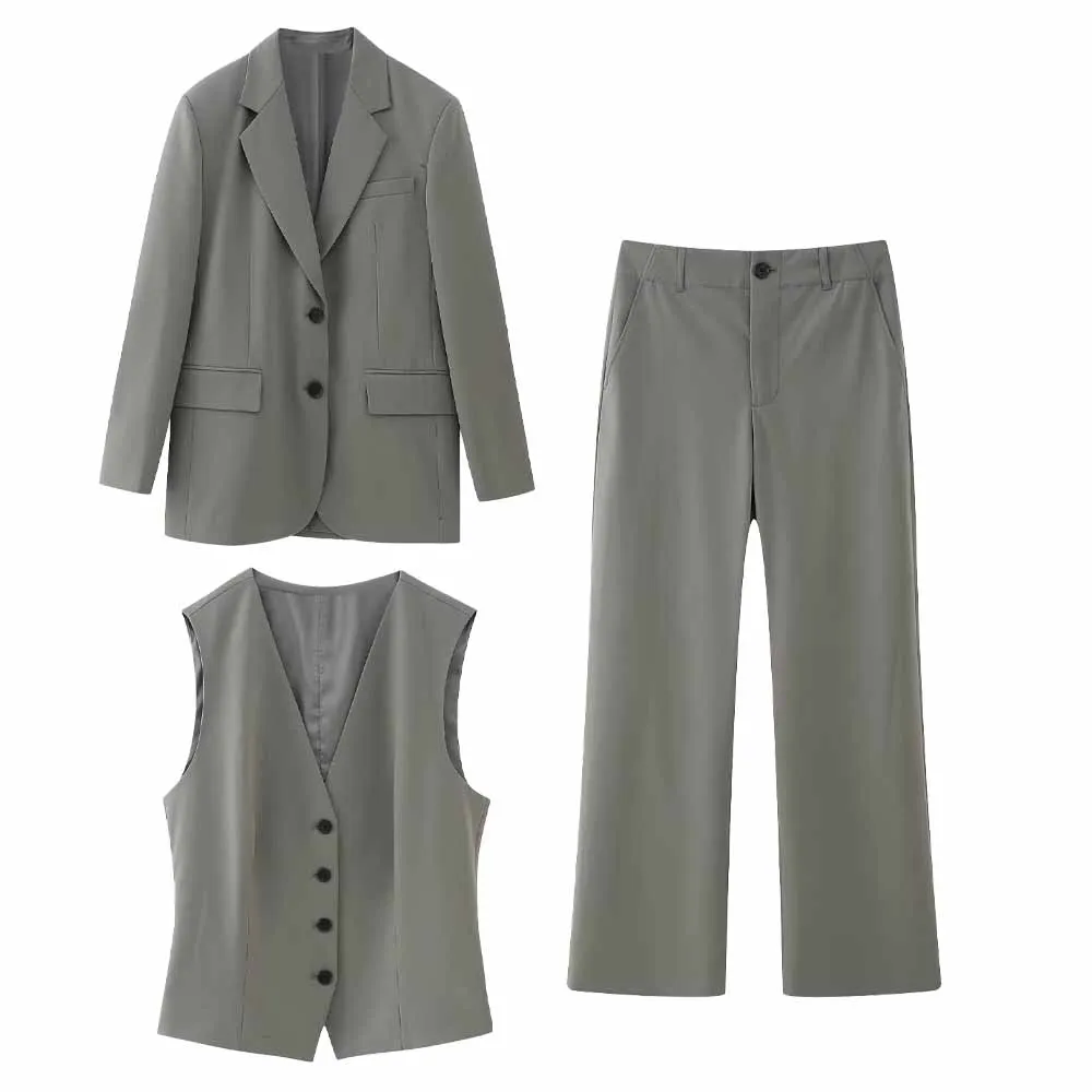 Women New Fashion Pocket decoration Loose Button-up casual Blazer Coat Long Sleeve Female Outerwear Chic + Pants Women's suit
Women New Fashion Pocket decoration Loose Button-up casual Blazer Coat Long Sleeve Female Outerwear Chic + Pants Women's suit