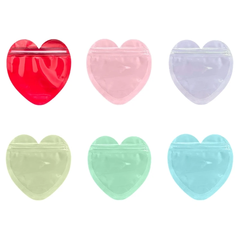 

Muti-functional Heart shaped Storage Bags Practical Self sealing Heart shaped Bagsfor Preserving and Presenting Jewelry F0S4