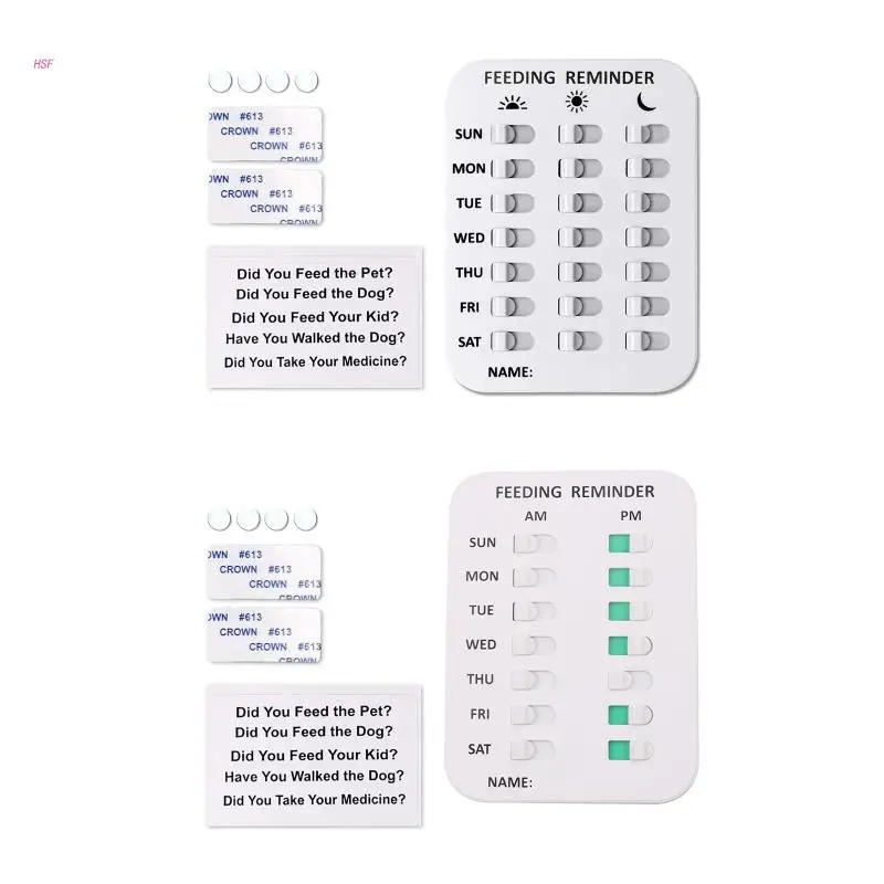 

Dog Feeding Reminder Mountable Tracker Device Magnets on Back Slide to Green After Feeding Pet to Prevent Over-Feeding