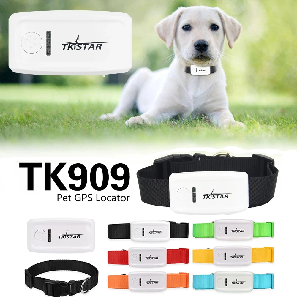 

TK909 Dog GPS Tracker Waterproof IP65 Geofence Google Track For Cat Collar Voice Monitor Mini GPRS Locator For Pets FREE APP