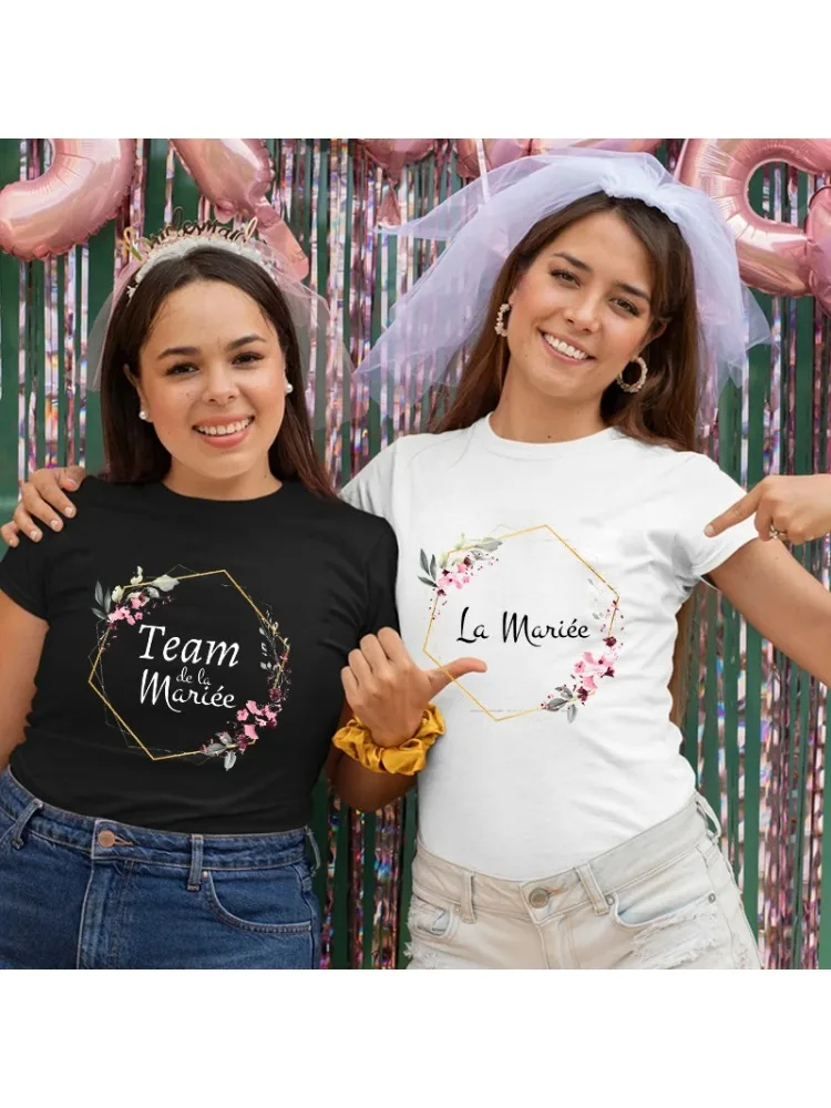 تي شيرت حفلة توديع العزوبية للفتيات الفرنسيات، قميص العروس المستقبلية، ملابس الزفاف، قميص فريق العروس مع تاج زهور، قمصان وصيفات الشرف تي شيرت حفلة توديع العزوبية للفتيات الفرنسيات، قميص العروس المستقبلية، ملابس الزفاف، قميص فريق العروس مع تاج زهور، قمصان وصيفات الشرف
