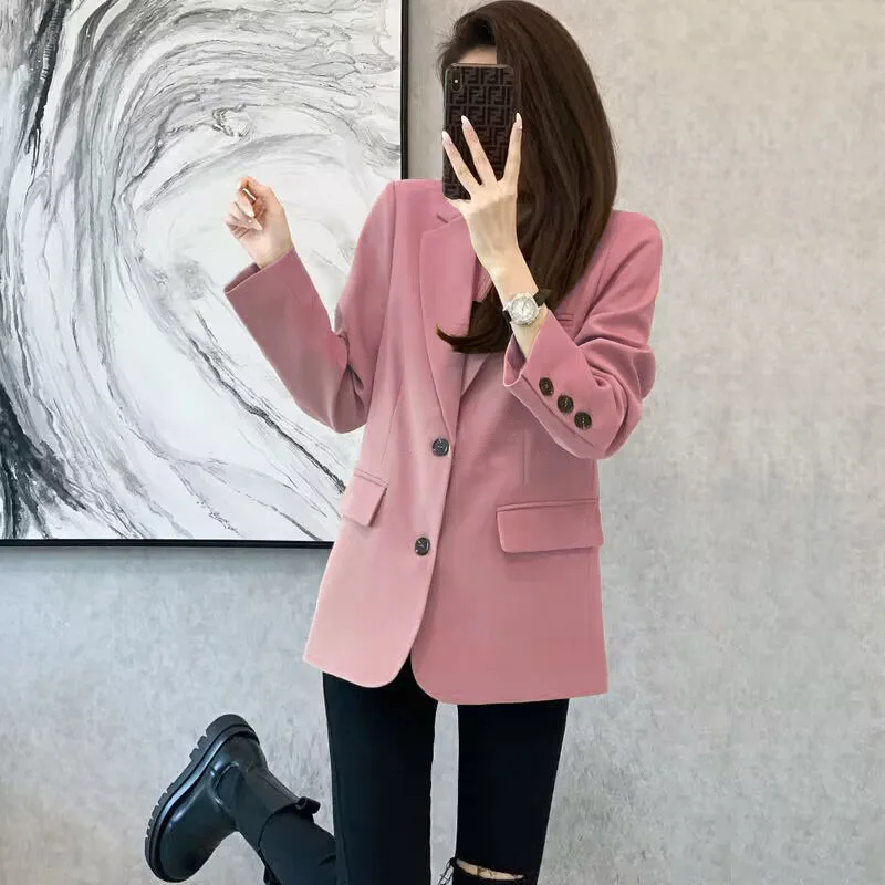Women Blazer Casual Jacket Multi-Color Pocket All-Match Long Sleeved OL Autumn Winter Elegant Office Lady Coat Loose Solid Thin Women Blazer Casual Jacket Multi-Color Pocket All-Match Long Sleeved OL Autumn Winter Elegant Office Lady Coat Loose Solid Thin