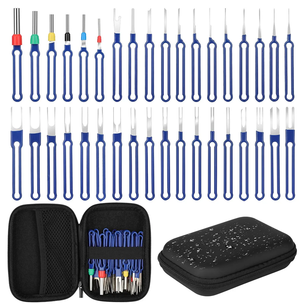 

36pcs Stainless Steel 301 Optional Wire Terminal Removal Tools Blue Hand-held Disassembly Tools Different Sizes Fit Any Terminal