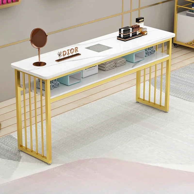Metal Japanese Nail Desk Vanity Simple Speciality Modern Manicure Table Design Golden Mesa De Manicure Salon Furniture YX50MT 
Metal Japanese Nail Desk Vanity Simple Speciality Modern Manicure Table Design Golden Mesa De Manicure Salon Furniture YX50MT