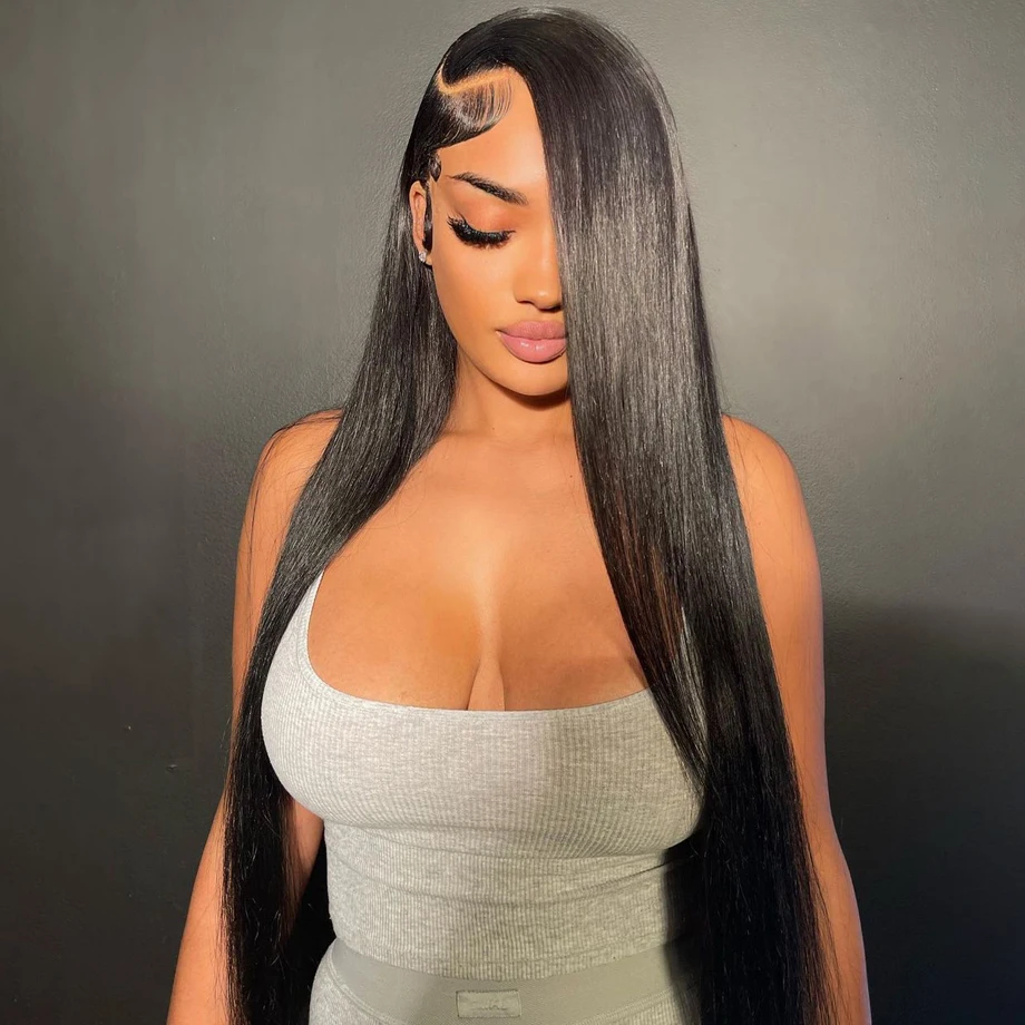 

13x6 Hd Straight Lace Frontal Wig Brazilian Hair Preplucked Bone Straight Lace Front Wigs For Women Human Hair Pre Plucked