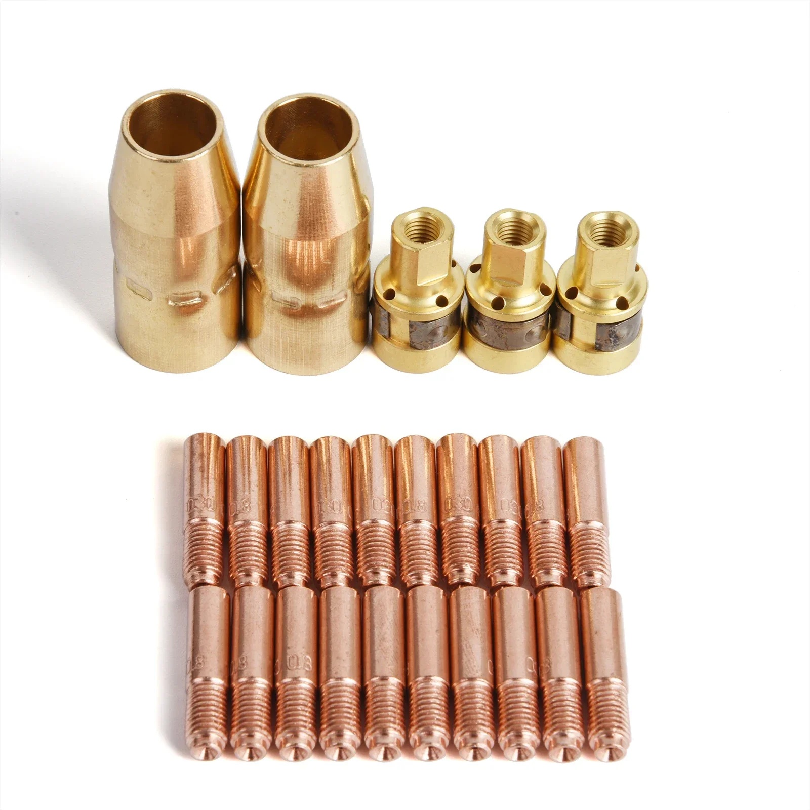 

25/50Pcs Mig Welding Torch Consumables 0.6/0.8/0.9/1.2mm MIG Torch Gas Nozzle Tip Holder Fit Miller M-10, M-15 Hobart H-9,H-10