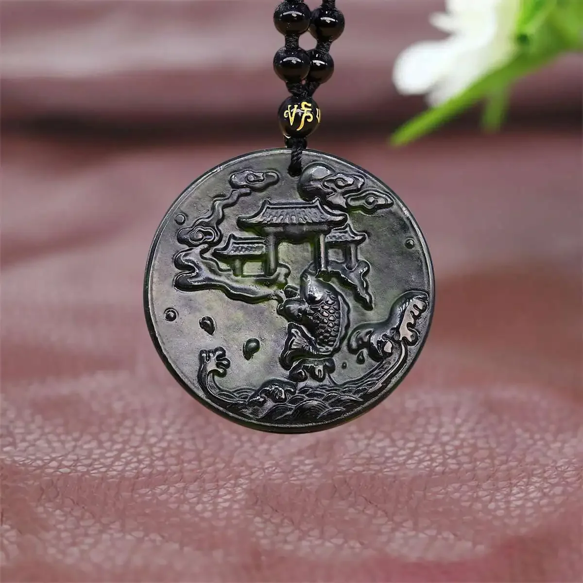 

Jade Carp Pendant Necklace Jewelry Luxury Chinese Gemstone Necklaces Black Natural Amulets Pendants Carved Designer Talismans