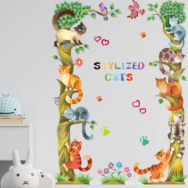 Lovely Cat Bird On Tree Wall Stickers For Kids Bedroom Home Decoration Cartoon Pet Animal Mural Art Diy Door Decals Pvc Posters
Lovely Cat Bird On Tree Wall Stickers For Kids Bedroom Home Decoration Cartoon Pet Animal Mural Art Diy Door Decals Pvc Posters