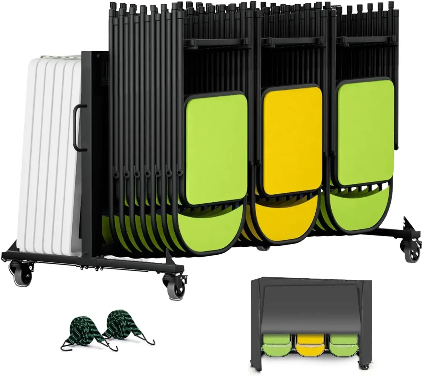 Folding Chair Cart with Wheels 800 LBS Capacity Dolly for Folding Table and Folding Chair Storage includes Weatherproof Cove
Folding Chair Cart with Wheels 800 LBS Capacity Dolly for Folding Table and Folding Chair Storage includes Weatherproof Cove