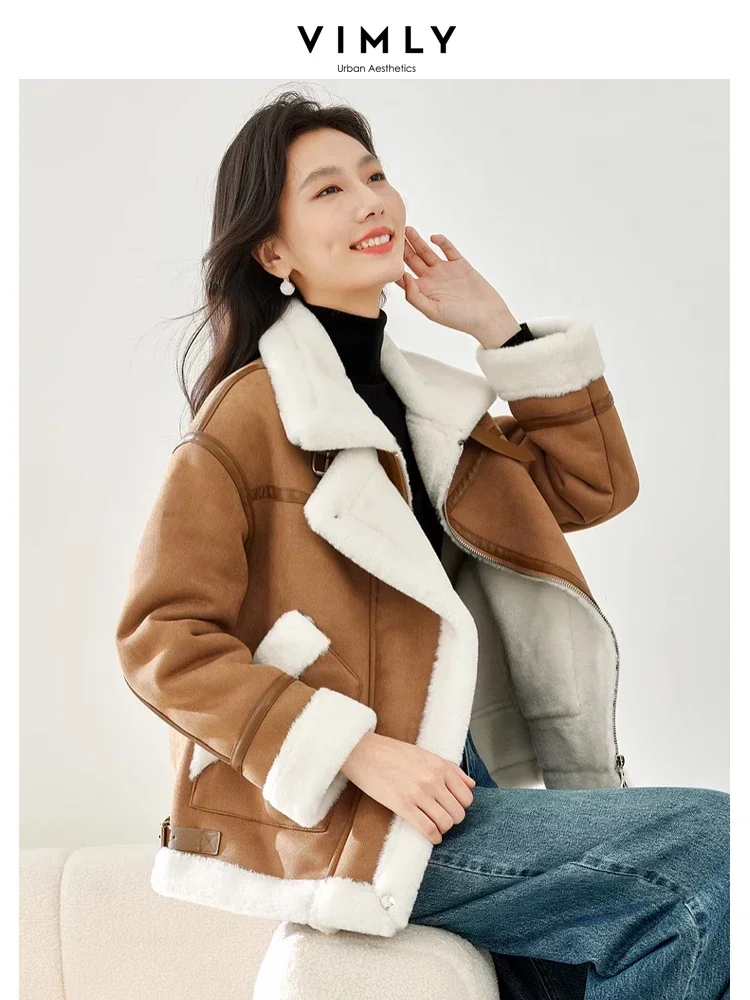 Vimly Double Faced Faux Fur Jacket 2023 Lapel Zipper Long Turn-up Sleeve Contrast Faux Shearling Female Winter Warm Coat 50713
Vimly Double Faced Faux Fur Jacket 2023 Lapel Zipper Long Turn-up Sleeve Contrast Faux Shearling Female Winter Warm Coat 50713
