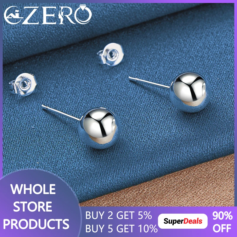 ALIZERO 925 Sterling Silver Smooth 10mm Beads Stud Earrings For Women Fashion Jewelry Wedding Party Elegant Accessories
ALIZERO 925 Sterling Silver Smooth 10mm Beads Stud Earrings For Women Fashion Jewelry Wedding Party Elegant Accessories