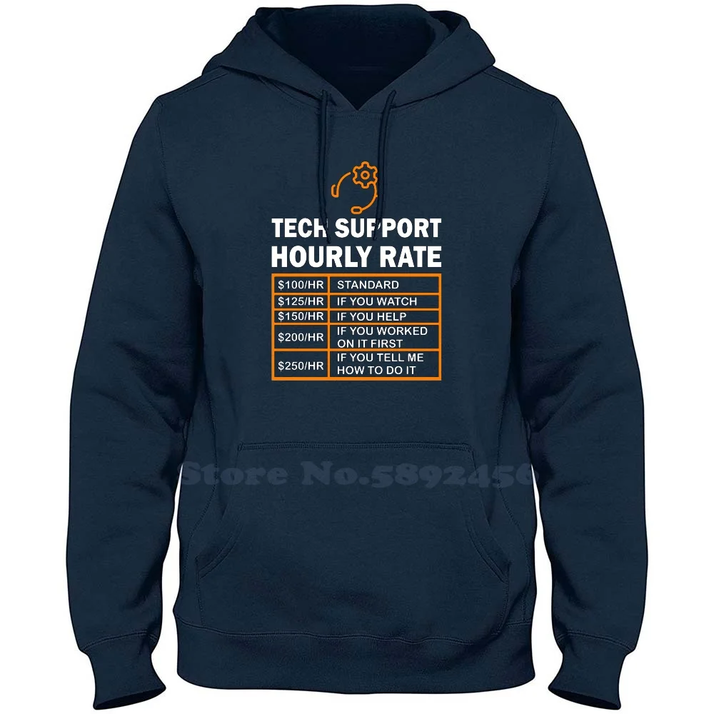 

Tech Support Computer Nerd Geek Gift High-Quality 100% Cotton Hoodie Casual Sweatshirt