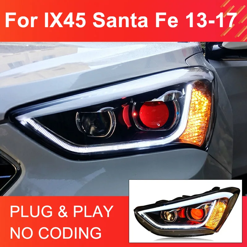 1 Pair LED Headlight Assembly for Hyundai IX45 Santa Fe 2013-2017 Headlight Plug and Play with LED DRL Projector Lens Head Lamps
1 Pair LED Headlight Assembly for Hyundai IX45 Santa Fe 2013-2017 Headlight Plug and Play with LED DRL Projector Lens Head Lamps