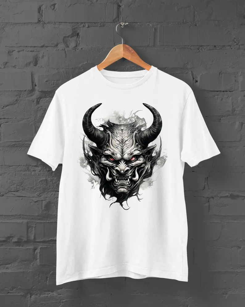Devil Oni Mask T-Shirt Japanese Streetwear Kanji Tshirt Japanese Mask Shirt Harajuku Anime Shirt Samurai T-Shirt
Devil Oni Mask T-Shirt Japanese Streetwear Kanji Tshirt Japanese Mask Shirt Harajuku Anime Shirt Samurai T-Shirt