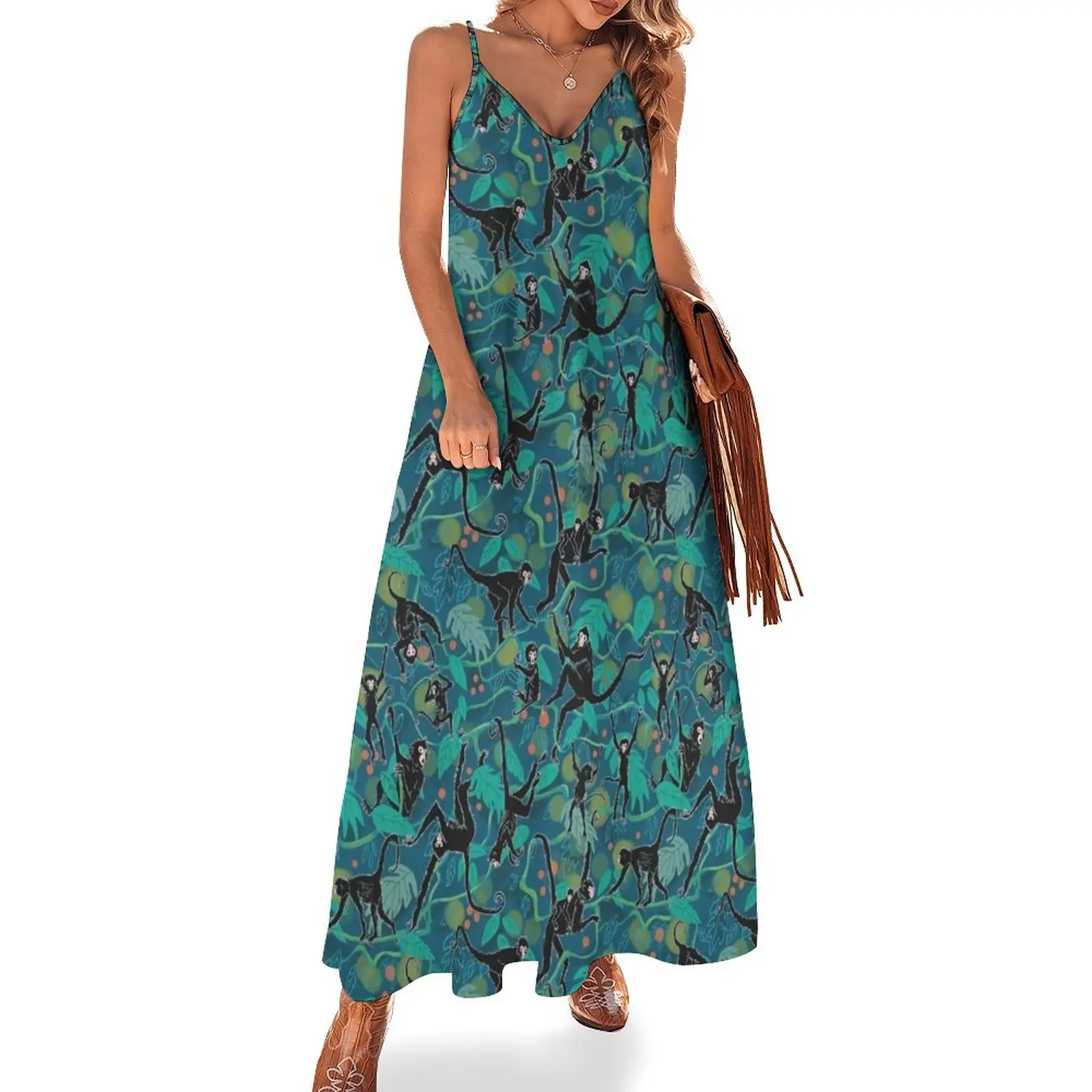 New Black Spider Monkeys in Tropical Jungle Sleeveless Dress Long dress evening dresses ladies Summer dresses for women
New Black Spider Monkeys in Tropical Jungle Sleeveless Dress Long dress evening dresses ladies Summer dresses for women