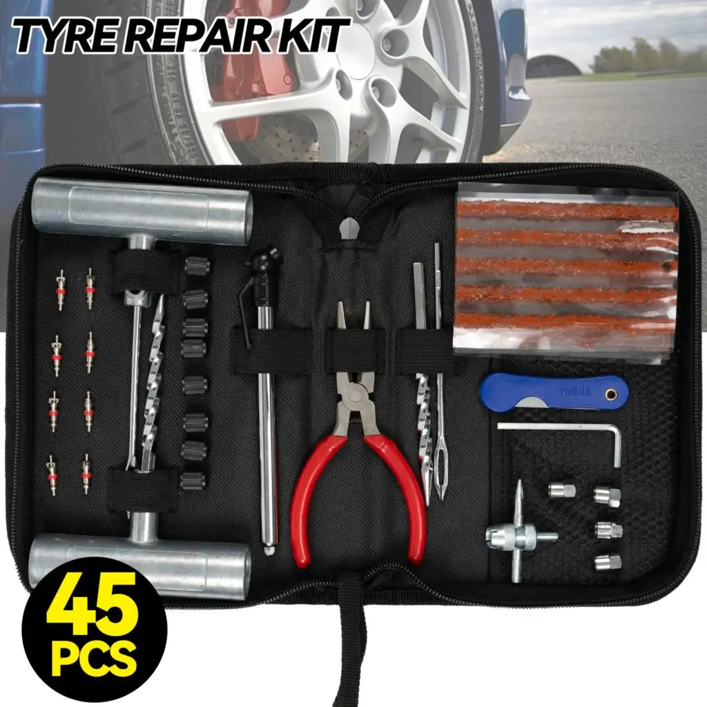 45Pcs/set Car Tire Repair Tool Tyre Repair Kit Bicycle Motorcycle Tire Repair Tool Hand Tools Professional Accessories
45Pcs/set Car Tire Repair Tool Tyre Repair Kit Bicycle Motorcycle Tire Repair Tool Hand Tools Professional Accessories