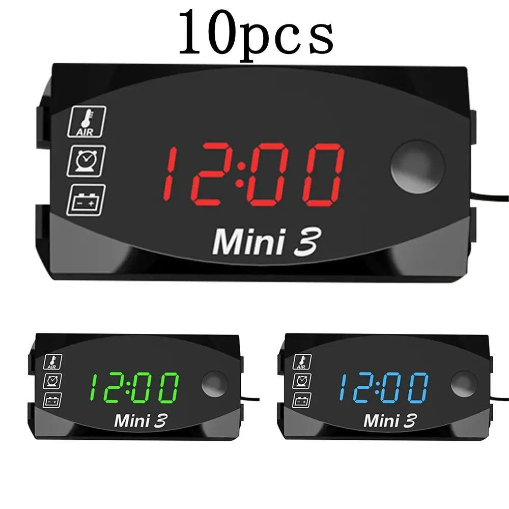 3 In 1 Digital Time Clock + Thermometer +Voltage Voltmeter DC 6V-30V LED Display Motorcycle IP67 Waterproof Tester for Car Boat
3 In 1 Digital Time Clock + Thermometer +Voltage Voltmeter DC 6V-30V LED Display Motorcycle IP67 Waterproof Tester for Car Boat