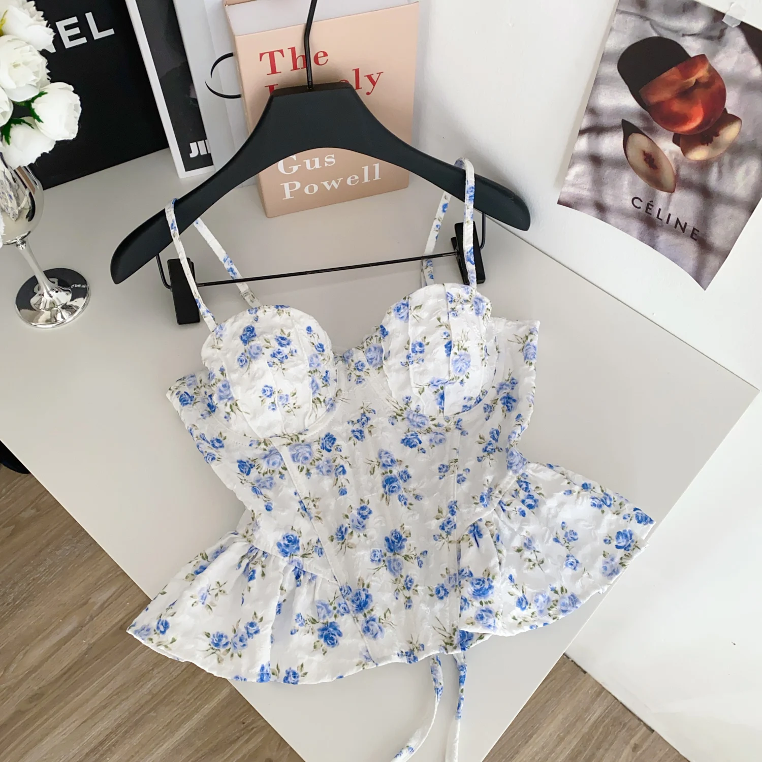 Sexy Slim Corset ruffle print Chic Korean Camis Tank Top Basic Fashion Off Shoulder Summer Women Clothing 43 S041cc15b213f4583b6a391b0989c3d86R